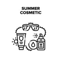 Summer Cosmetic Vector Black Illustration