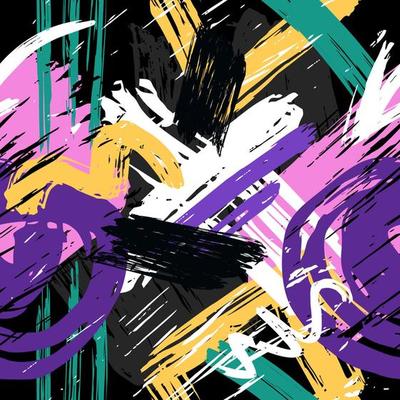 Handdrawn Brush Strokes Seamless Pattern