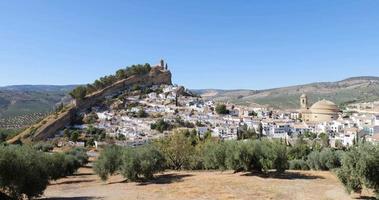 View of the white village Montefrio in Spain considered to be one of the best viewpoints in the world. Touristic destination. Holidays and vacation. Travel the world. Rural tourism. video