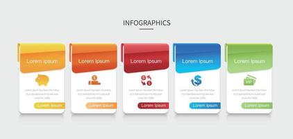 Vector Infographic flow chart template with  icons and 5 options or steps