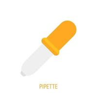 Pipette for chemical laboratory flat icon vector