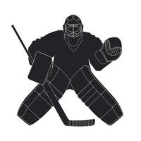 Ice hockey goalie silhouette vector