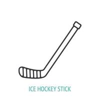 icono de contorno de palo de hockey sobre hielo vector