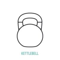 Kettlebell con asa en el icono de contorno superior vector