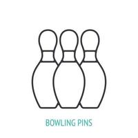 Bowling pins outline icon vector