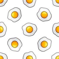 Seamless pattern with fried eggs vector