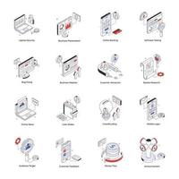 Bundle of Business Analysis Isometric Icons vector