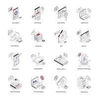 Pack of API Isometric Icons vector