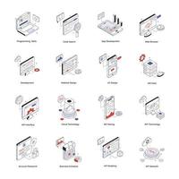 Bundle of Web Isometric Icons vector