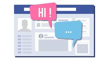 Social Page Design Vector. Speech Bubbles. Social Network Connection Design. Isolated Flat Illustration vector