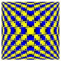 Optical Illusion. Vector 3d Art. Distortion Dynamic Effect. Geometric Magic Background.