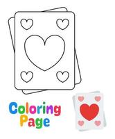 Coloring page with Card for kids vector