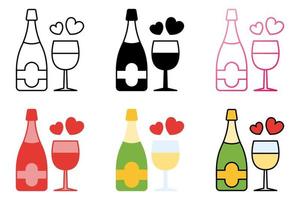 Champagne in flat style isolated vector