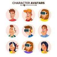 avatares de personajes de personas establecen vector. ilustración aislada plana de dibujos animados vector