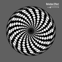 ilusión óptica. arte vectorial 3d. efecto dinámico de rotación. ciclo de centrifugado. anillos de piscina de remolino. fondo mágico geométrico. vector