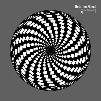 Optical Illusion. Vector 3d Art. Rotation Dynamic Effect. Spin Cycle. Swirl Pool Rings. Geometric Magic Background.