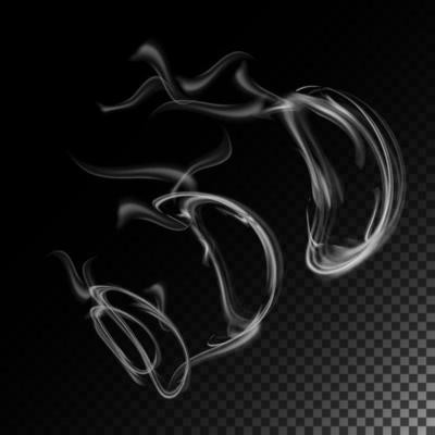 Realistic Cigarette Smoke Waves Vector
