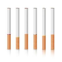 Classic Cigarettes Set With Yellow Filters Isolated On White Background vector