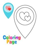 Coloring page with Location for kids vector
