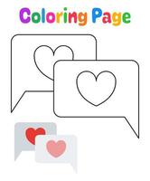 Coloring page with Chat Bubble for kids vector