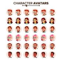 People Avatar Set Vector. Man, Woman. Human Emotions. Anonymous Male, Female. Icon Placeholder. Person Shilouette. User Portrait. Comic Emotions. Handsome Manager. Flat Cartoon Character Illustration