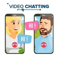 Chatting Vector. Speech Icon. Network Discussion. Smartphone. Isolated Flat Cartoon Illustration vector