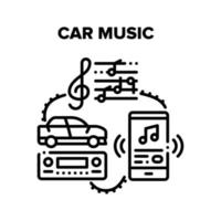 Car Music Device Vector Black Illustrations