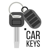 Keys Car Vector. Icon Of Auto Key. Keychain Lock Sign. Isolated Flat Illustration vector