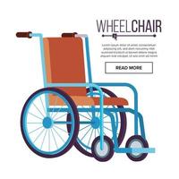 vector de silla de ruedas. silla de transporte clásica para personas discapacitadas, enfermas o lesionadas, equipo médico. ilustración aislada plana