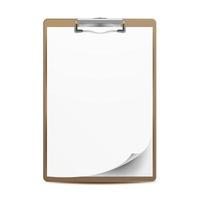 Clipboard Vector. A4 Size. Top View. Blank Sheet Of Paper. Isolated On White Background Illustration vector