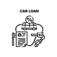 Car Loan Service Vector Black Illustration