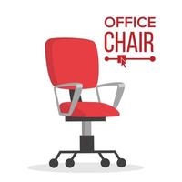 Office Chair Vector. Business Manager Empty Seat For Employee. Ergonomic Armchair For Executive Director. Furniture Icon Illustration vector