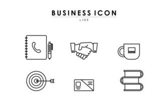 Business Icons Set in Line Style vector