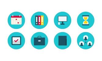 Colorful Flat Business Icons Collection vector