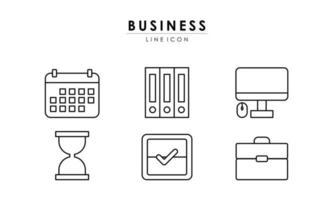 Business Icons Set in Line Style vector