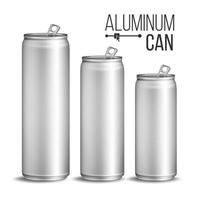 Aluminium Cans Vector. Silver Can. Branding Design. Blank Can Beer Of Soft Drink. Isolated Illustration vector