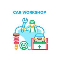 Car Workshop Vector Concept Color Illustration