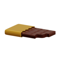 Barre de chocolat en rendu 3d parfaite pour le projet de conception de la Saint-Valentin png