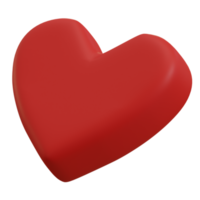 3d rendered red heart perfect for valentine's design project png