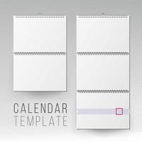 Wall Calendar Mock Up Vector. Template Square Spiral Calendar. vector