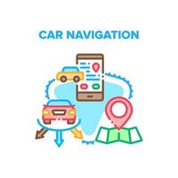 Car Navigation Vector Concept Color Illustration