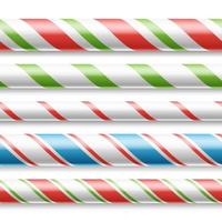 Xmas Candy Cane Vector. Horizontal Seamless Pattern Isolated On White. Good For Christmas Banner And New Year Design. Realistic Illustration vector