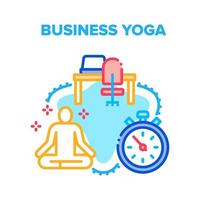 ilustración de color de concepto de vector de yoga empresarial