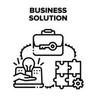 Business Solution Strategy Vector Black Illustrations