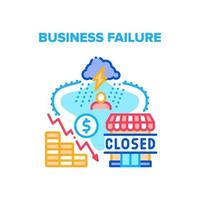 Business Failure Vector Concept Color Illustration