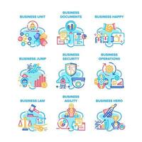 Business Occupation Set Icons Vector Illustrations