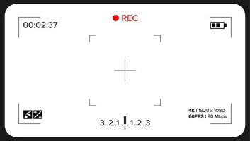 Camera Viewfinder Vector. Exposure And Video Camera Settings. Template vector