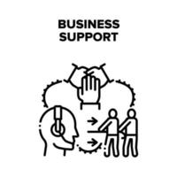 apoyo empresarial y asesoramiento vector ilustración negra