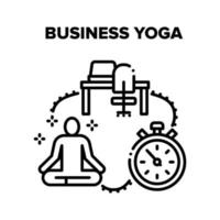 Business Yoga Vector Black Illustrations