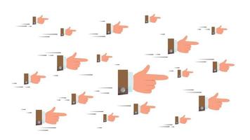 Pointing Finger Sign Vector. Flying Businessman Hands. Social Media Look Symbols Networking Concept. Showing Direction Or Way. Isolated Illustration vector